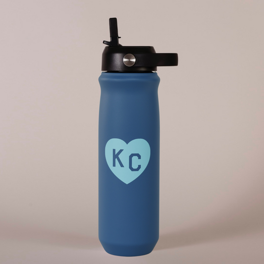 Charlie Hustle Blue KC Heart (Straw Lid)